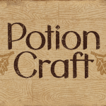 Potion Craft poster showing a cauldron and various alchemy equipment.